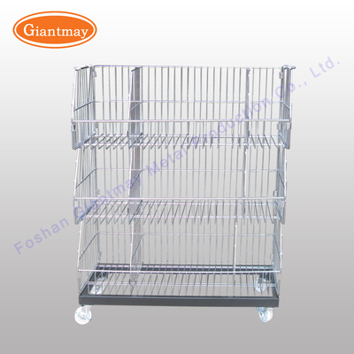 Support Mesh Display Stand With Wheels de pain de buffet en métal