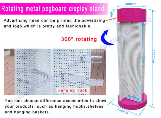 Plaque tournante tournante de présentoir d'étagère de plancher de bijoux en métal