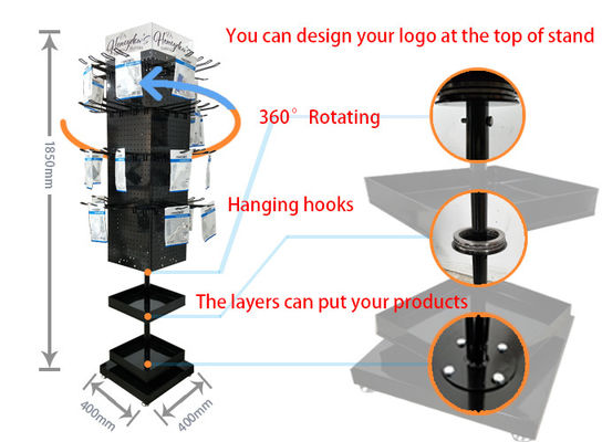 Présentoir tournant à piles de support de bijoux de bracelet