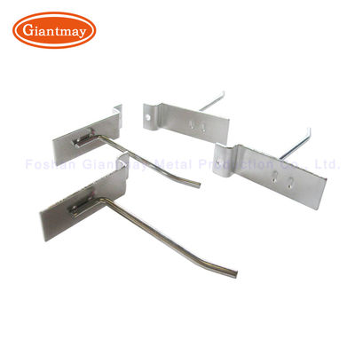 Crochet simple de mur de lamelle de magasin de magasin d'affichage de Chrome Slatwall en métal